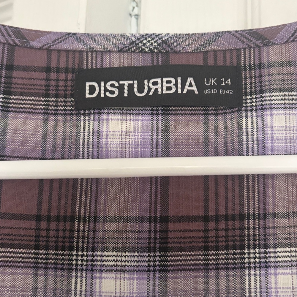 Disturbia Purple Plaid Midi Dress - Picture 3 of 6